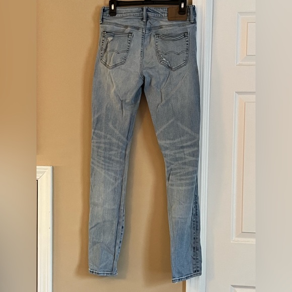 American Eagle Blue Next Level Airflex Ripped Skinny Jeans - Picture 2 of 4